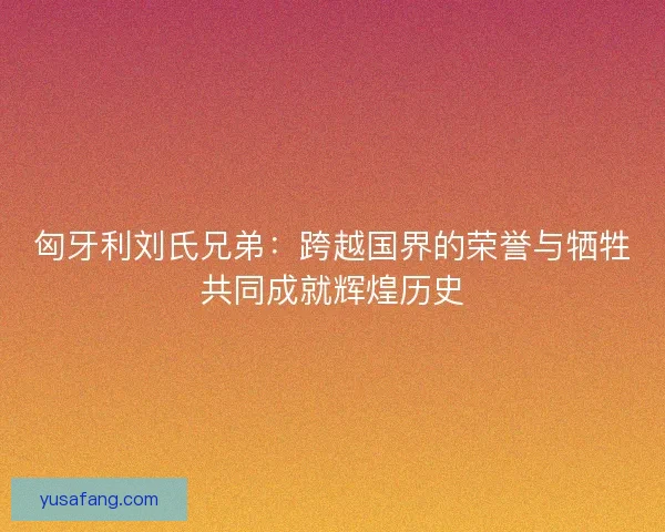 匈牙利刘氏兄弟：跨越国界的荣誉与牺牲共同成就辉煌历史